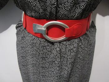 Ceinture femme en Cuir synthétique élastiquée Rouge Neuve (LF9528)