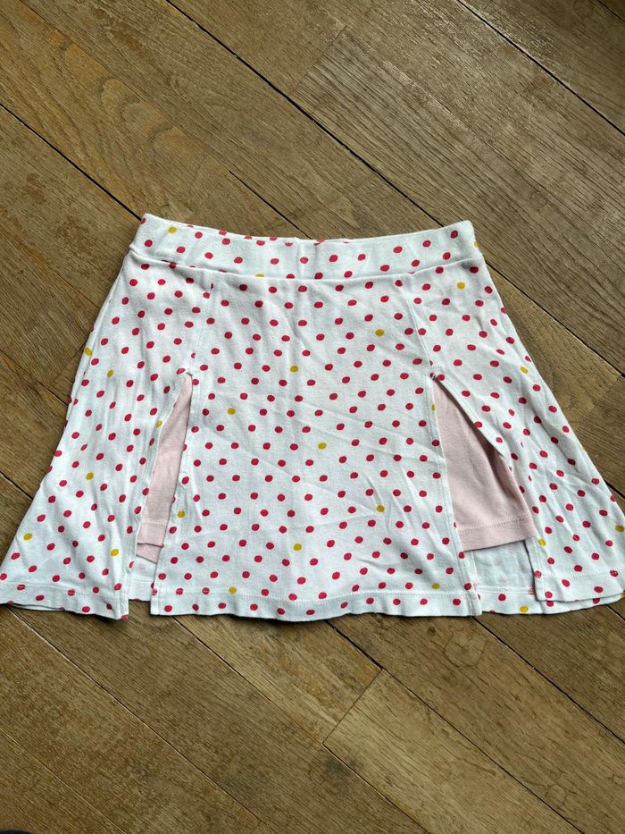 Jupe-short blanche à pois Petit Bateau 8 ans