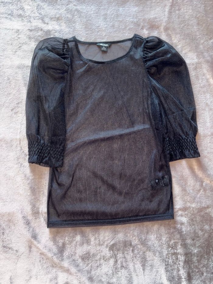 Haut noir transparent Monki noir taille XS en très bon état - photo numéro 3