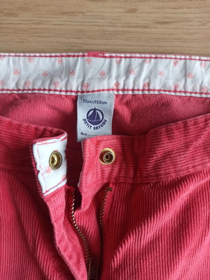 Pantalon en velours rose Petit bateau 12 ans 150 cm - photo numéro 2