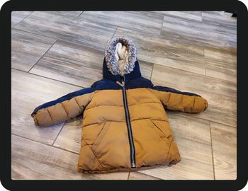 Blouson à capuche bleu marine marron Tape à l'oeil Taille 36 mois