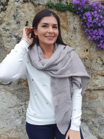 Écharpe épaisse Dublin unie gris perle