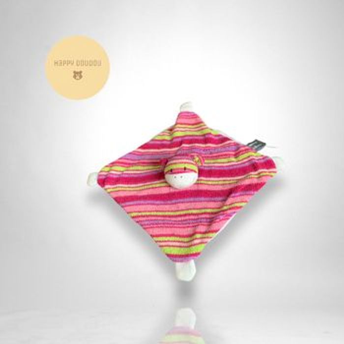 Doudou Peluche Vache rayures rose Orchestra DP245 - photo numéro 4