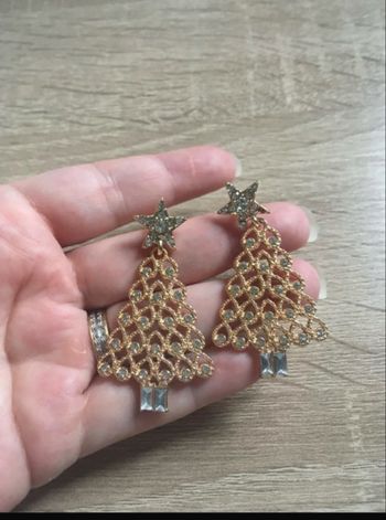 Boucles d’oreilles NEUVES pour femme 🎄 forme de sapin couleur doré