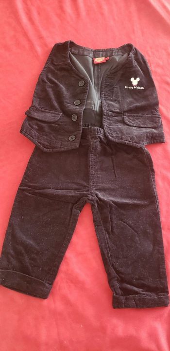 Ensemble velours Mickey T12 mois