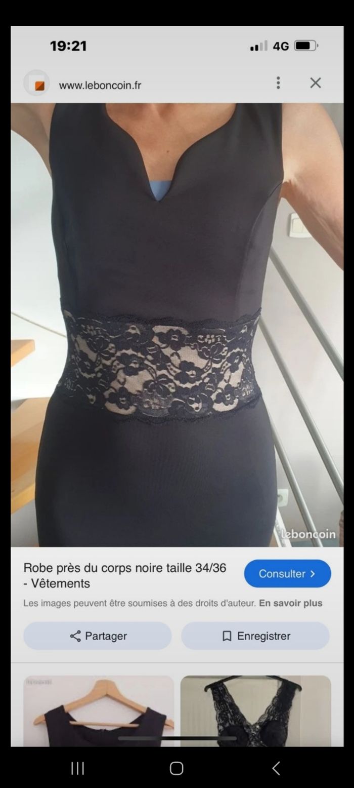 Vends robe noir taille tout en dentelle très classe arrive au genoux - photo numéro 4