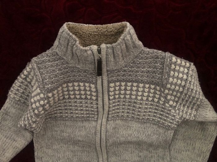 Gilet zippé laine, col fourrure  3 ans Tissaia