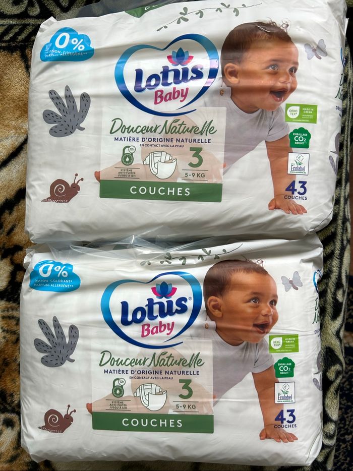 2 paquets de couches lotus t 3