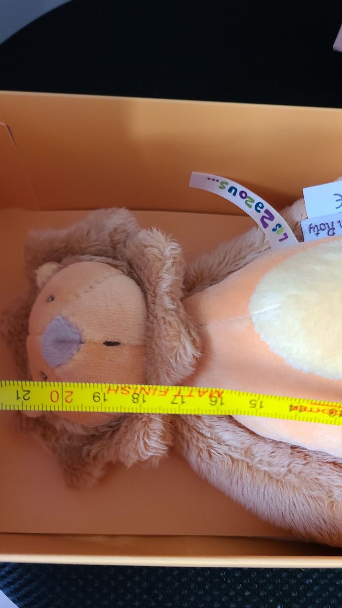 MOULIN ROTY Peluche doudou lion orange les zazous - photo numéro 2