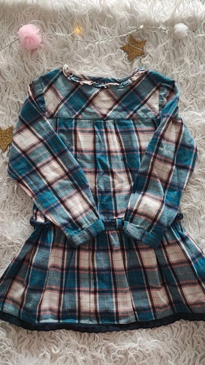 Robe à carreaux avec ceinture Zara taille 24/36 mois - photo numéro 4