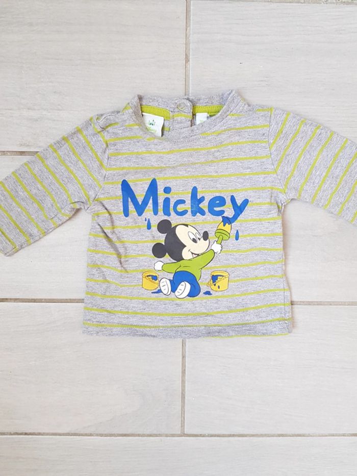 Tshirt manche longue Disney Mickey 1mois