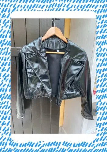 Veste courte S 36 noire brillante