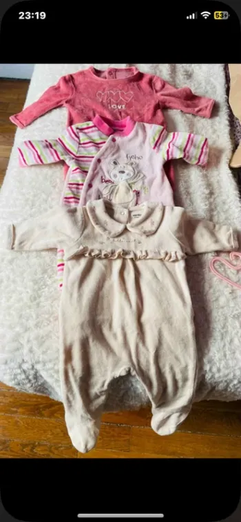 Lots de 3 pyjamas pour hiver 3 mois