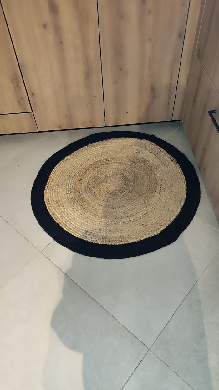 Tapis en jute noir Ø90