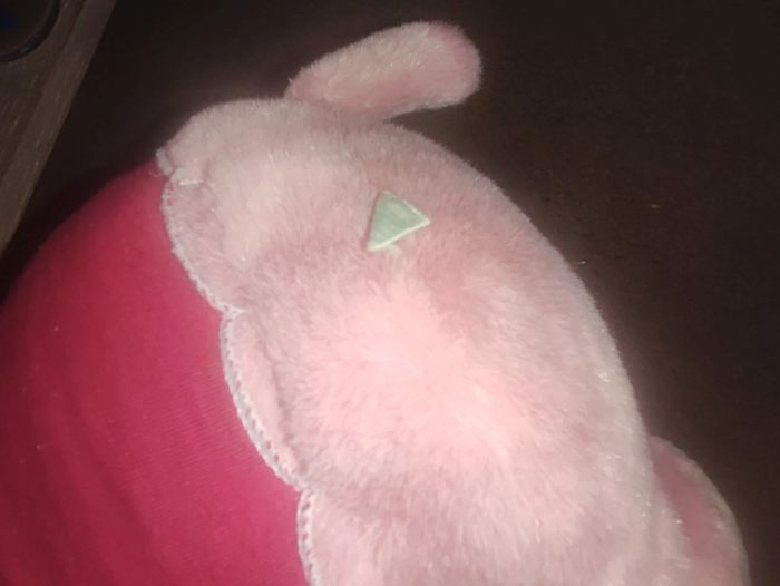 peluche rose hippopotame et blanc - photo numéro 3