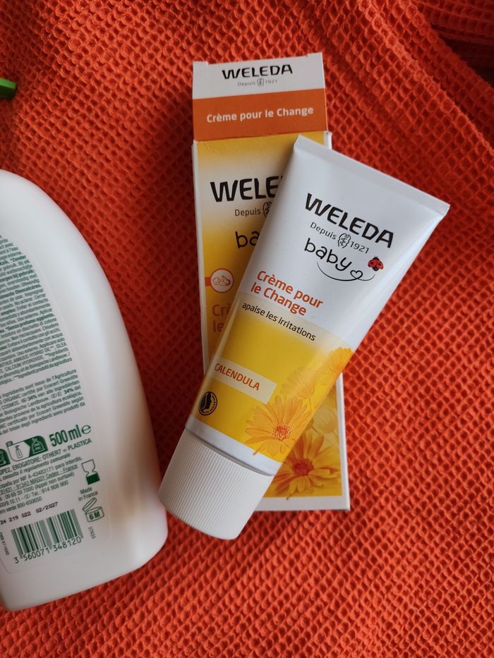 Lot de crème de change Weleda et linement Carrefour baby bio - photo numéro 4
