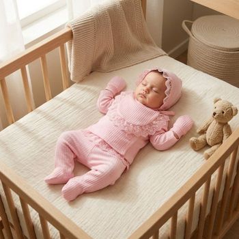Ensemble Naissance Bébé Fille 0-3 Mois -5 Pièces Rose Poudré – Cadeau Idéal & Tenue Douceur Élégante