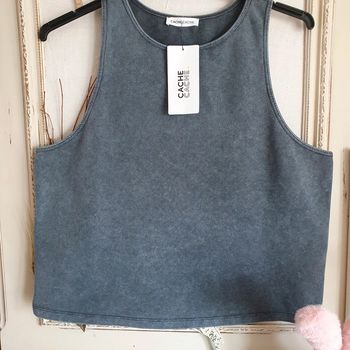 Magnifique Tee-shirt sans manche Couleur pétrole T XL cache cache