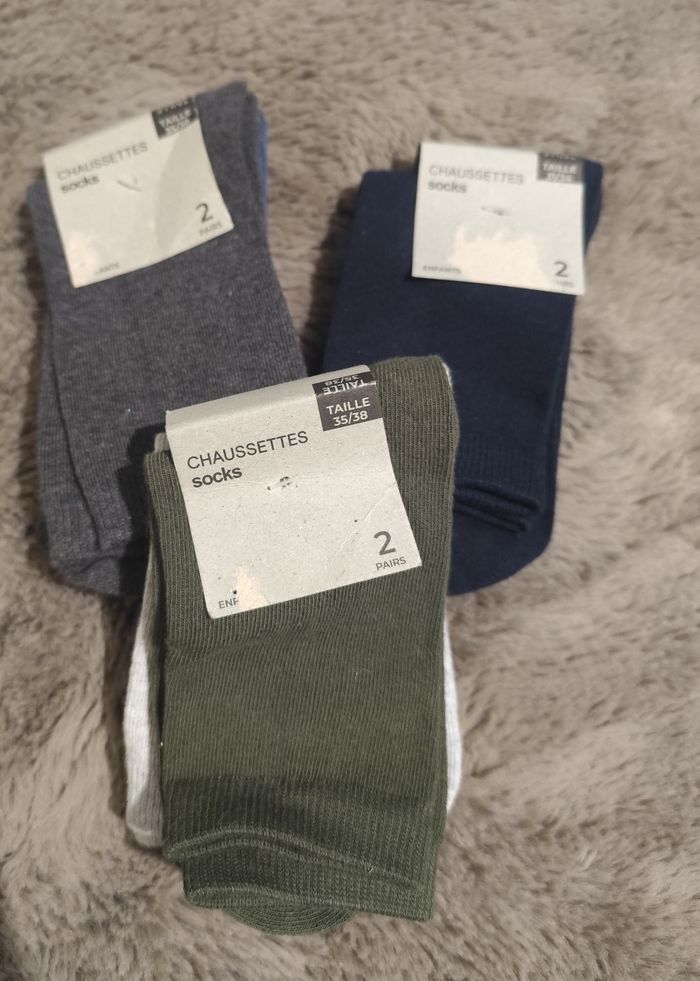 6 paires de chaussettes coton neuves 35-38 - photo numéro 2