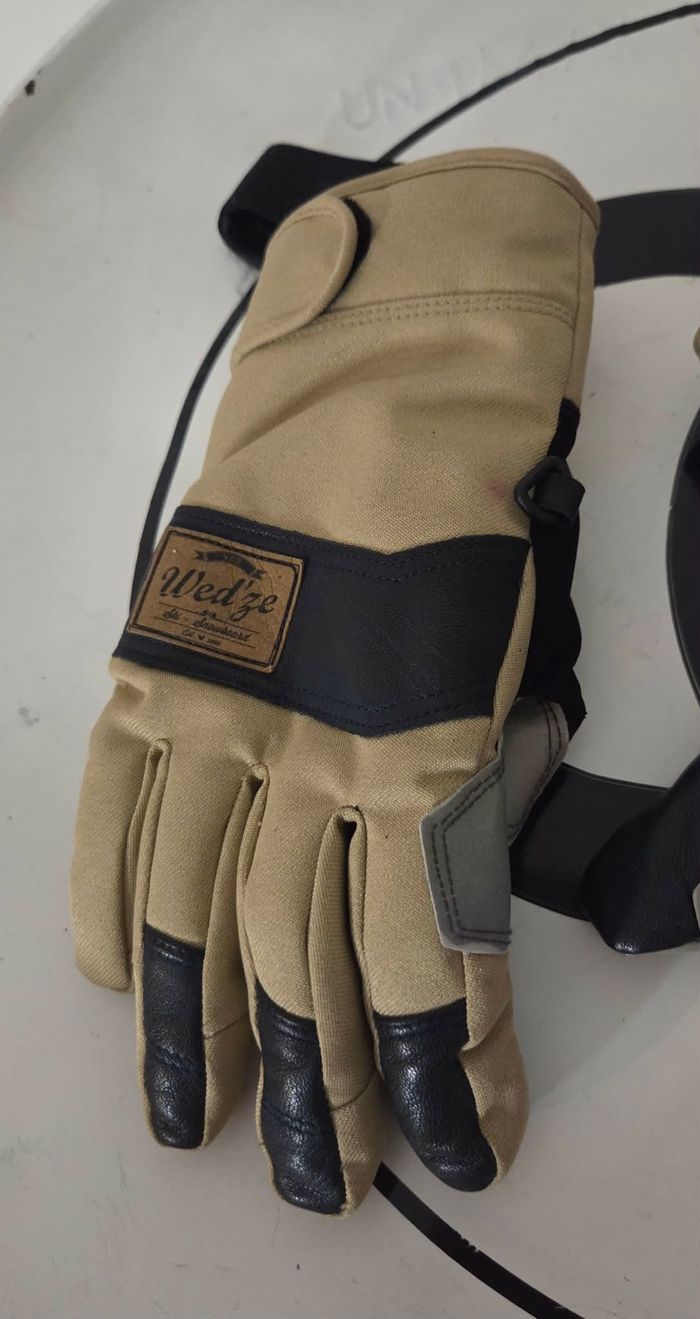 Gants ski/snow Wed’ze (Decathlon) taille S – chaud & renforcé (cuir) – beige/noir - photo numéro 7