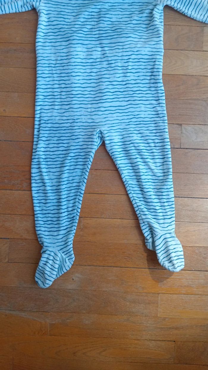 Pyjama marinière velours garçon fille Petit Bateau 24 mois - photo numéro 3