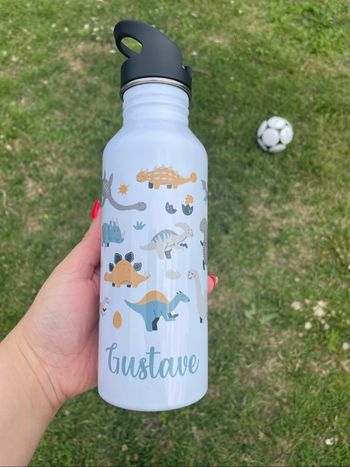 Gourde paille 600ml enfant personnalisé