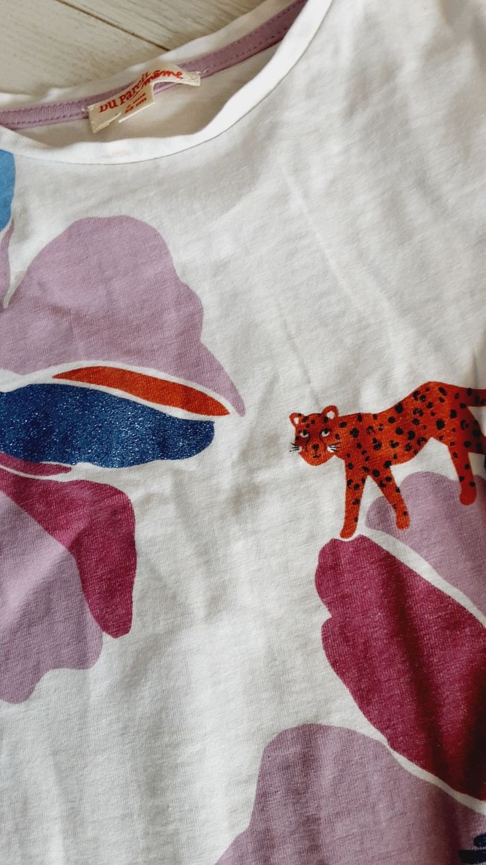 Vêtement bébé fille tee-shirt manches courtes fleurs léopard Du pareil au même DPAM 2 ans - photo numéro 2