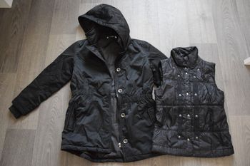 Blouson/Parka/Doudoune « 2 en 1 » noire – 12 ans – 3 Pommes