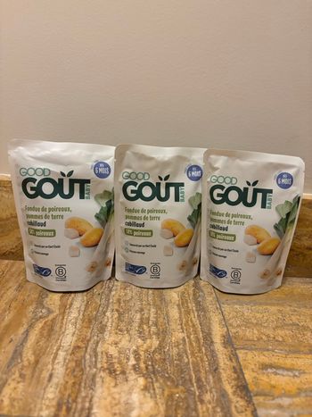 3 repas bébé Good Goût poireau, pdt, cabillaud
