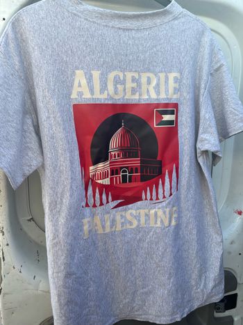 T shirt Algérie Palestine gris