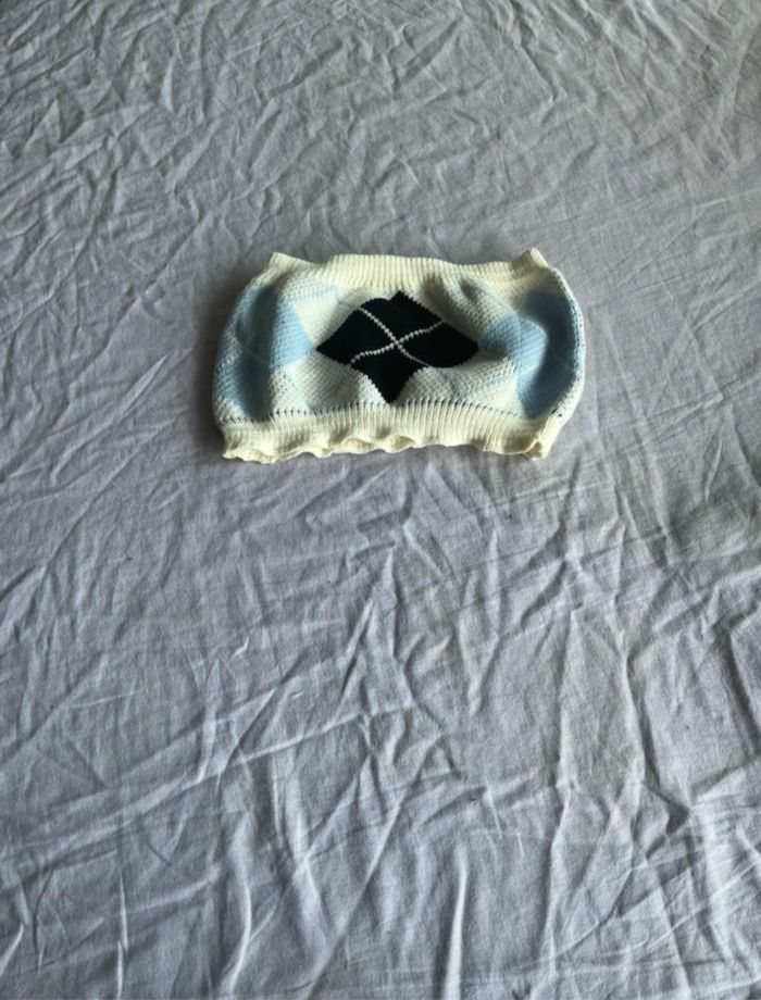 Ensemble cardigan + haut en tube à carreaux - photo numéro 3