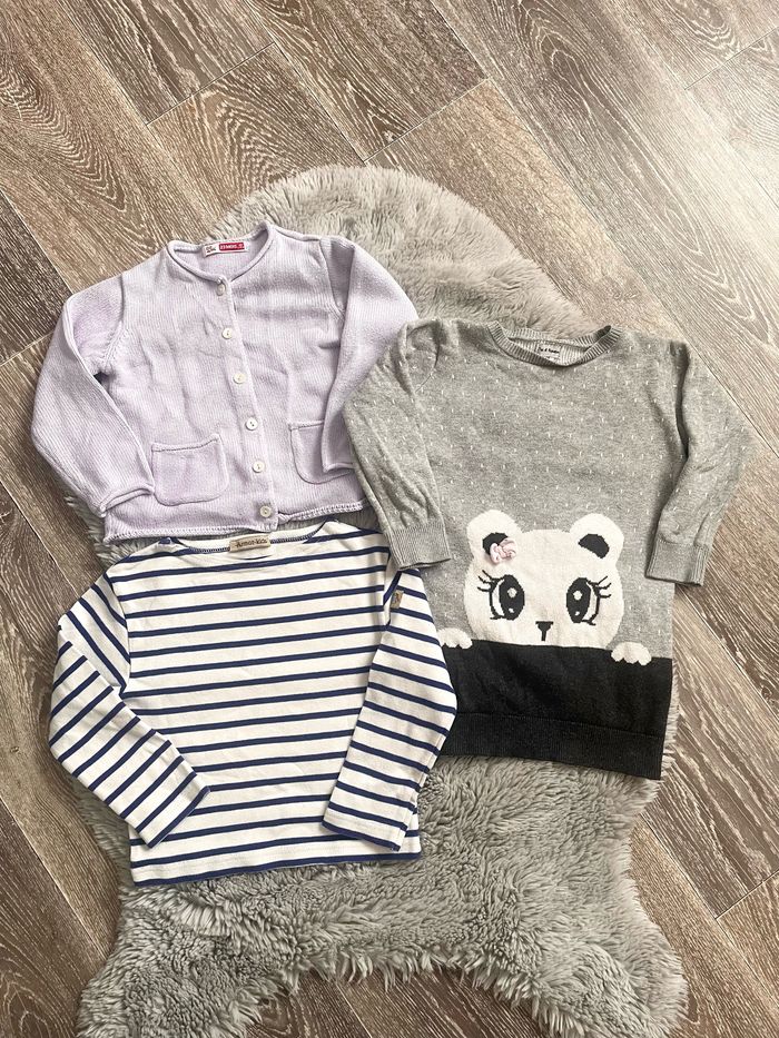 3 vêtements à manches longues en 24 mois