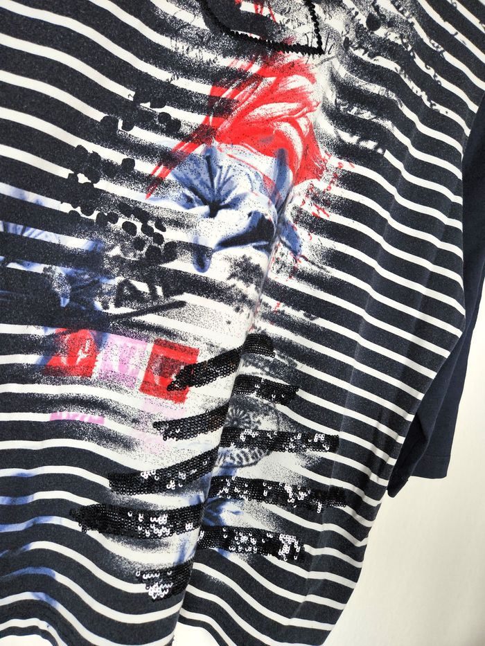 T-shirt Marinière Gerry Weber Paillettes - Taille 42/44 - photo numéro 2