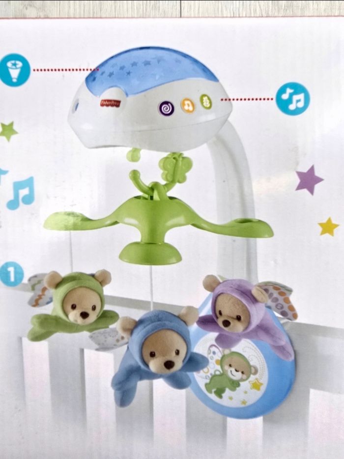 🦋 Mobile Doux Rêves Papillon Fisher-Price
Veilleuse projecteur 3 peluches 3 modes audio Dès la naissance - photo numéro 3