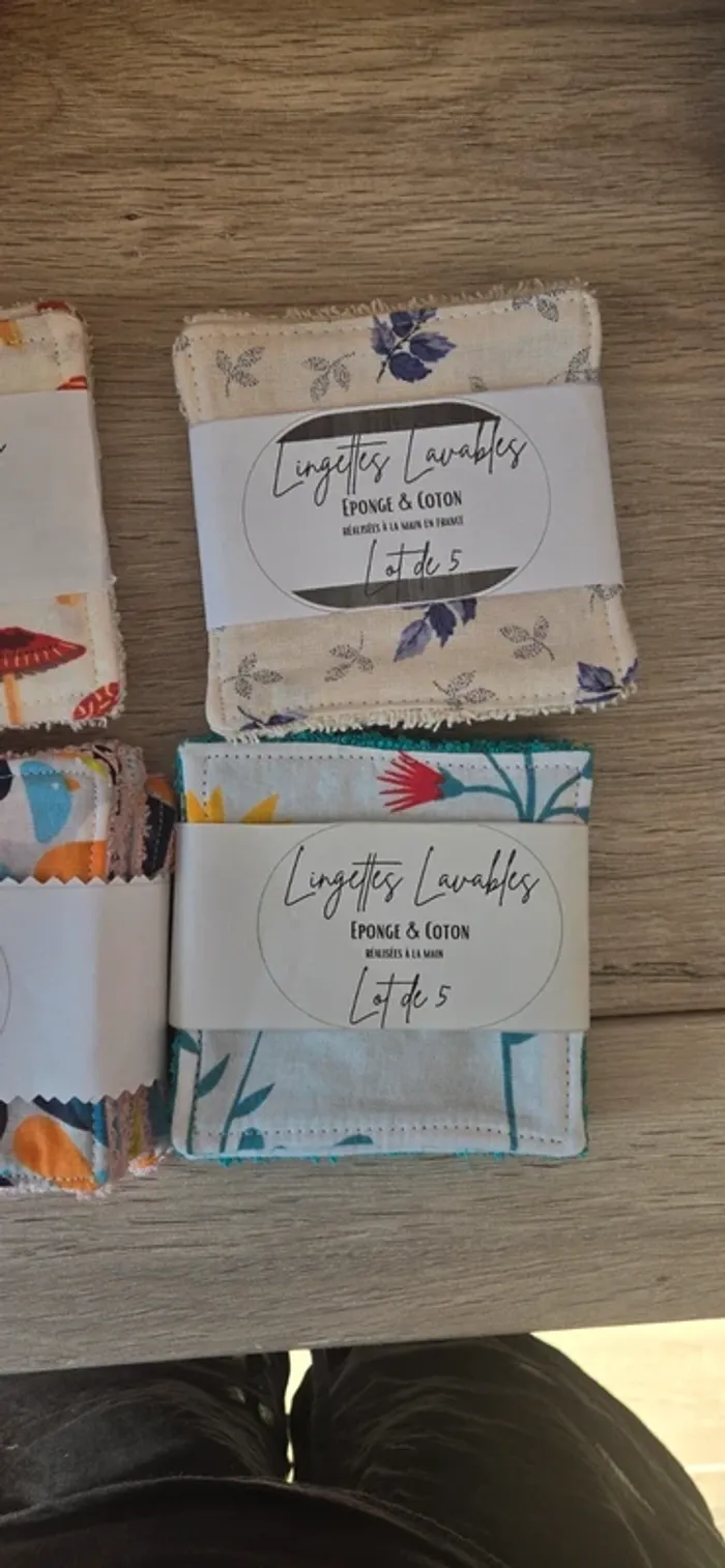 Lot 5 lingettes éponge lavables neuf - photo numéro 3