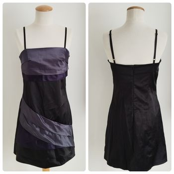 Sublime robe de cocktail noire et grise taille 40 