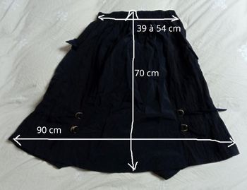 Jupe noire midi aspect froissé grande taille