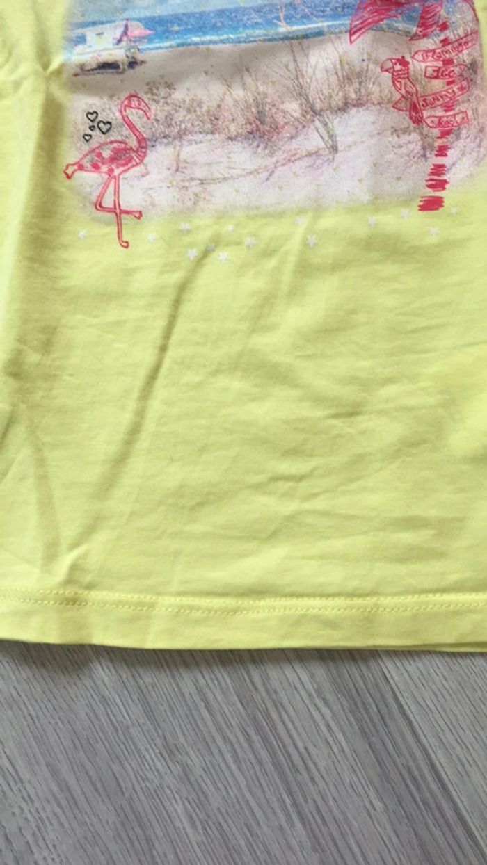 T-shirt fille 5 ans welcome to holidays paradise flamant rose - photo numéro 2