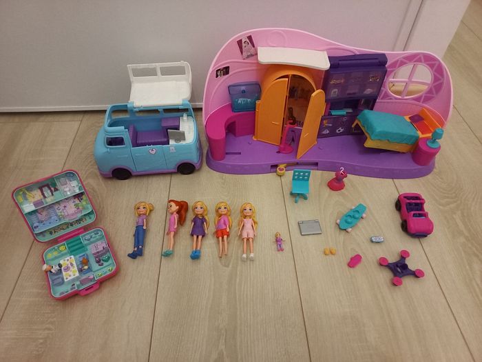 Lot de polly pocket + van + fabrique à gommes en bon état - photo numéro 2