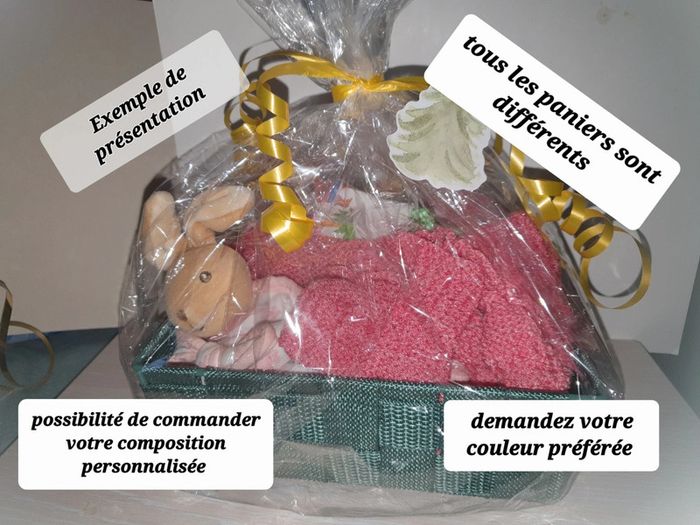 Panier cadeau Layette prema lilas et blanc - photo numéro 2