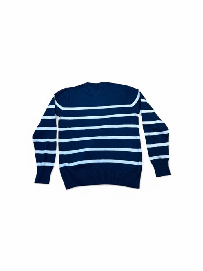 Pull Tommy Hilfiger Enfant M (12-14 ans) Marine Rayé Blanc - Très Bon État - Léger Défaut ST053 - photo numéro 2