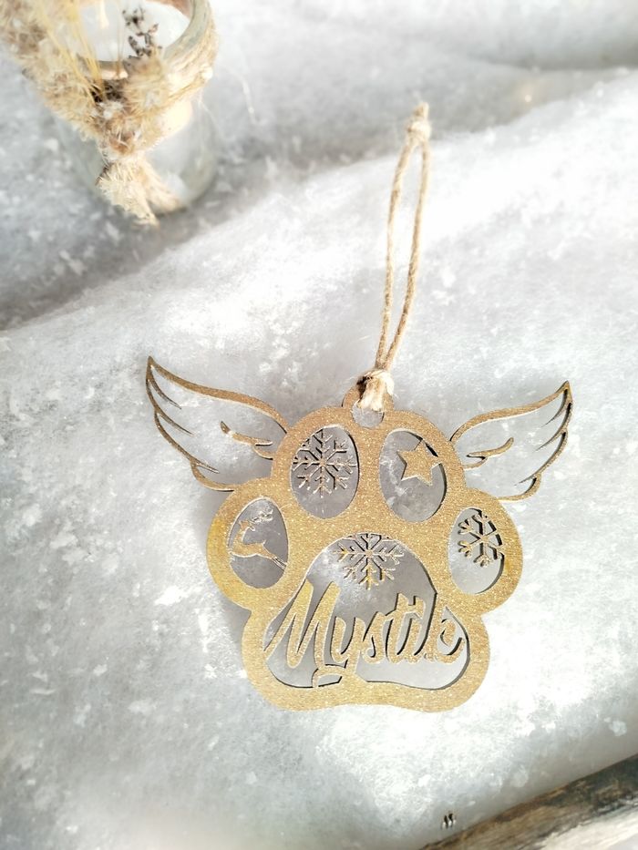 Boule de Noël patte d’animal ailes d'ange - photo numéro 2