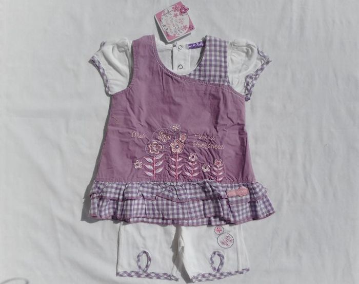 Ensemble tunique + tee-shirt + legging court - Tom et Kiddy - 18 mois - NEUF