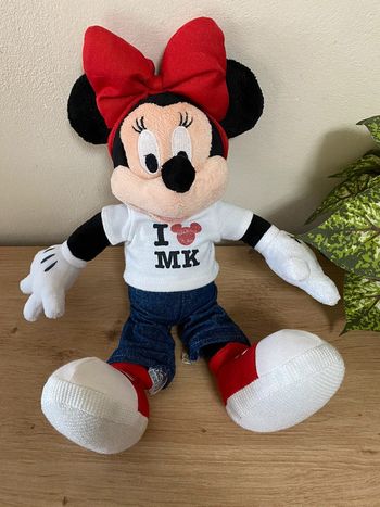 Doudou peluche minnie jean tee shirt I love mk Disneyland Paris