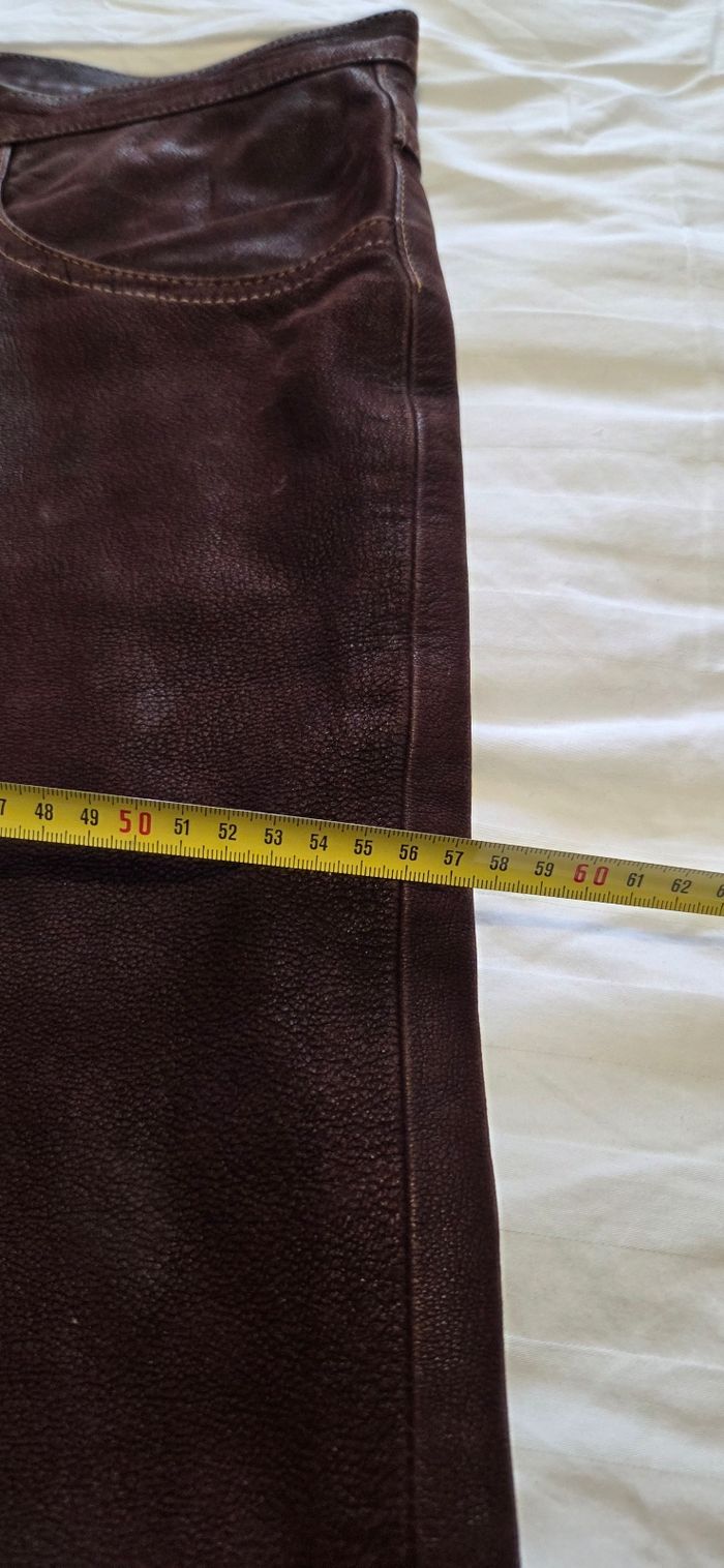 Jean cuir marron T.50 - photo numéro 6