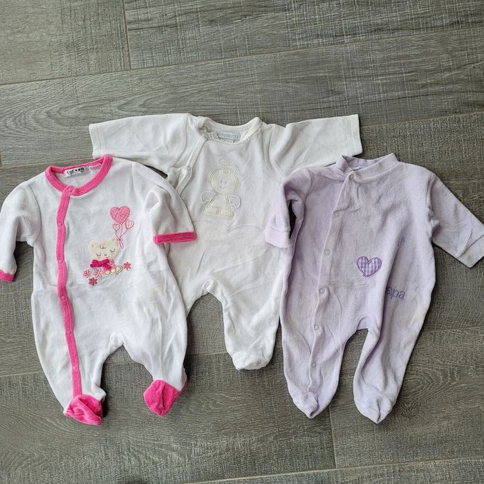 Lot 3 Dors-bien velours 1 mois 54 cm - photo numéro 3