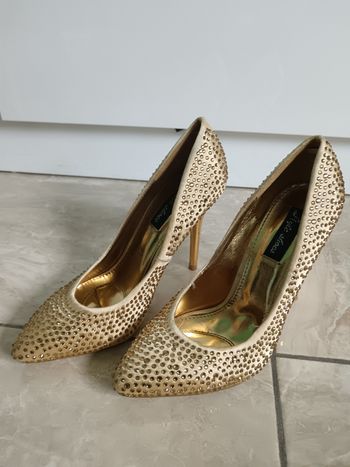 Escarpins dorés à strass élégants taille 36