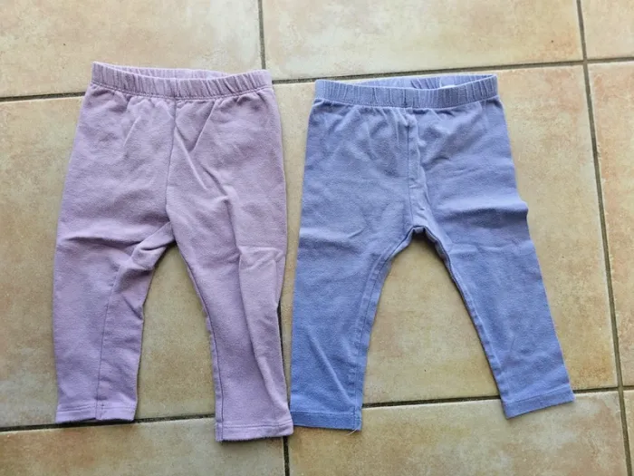 Lot de 2 leggings bebe fille