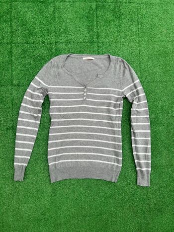 Pull Camaïeu rayé gris S femme très bon état