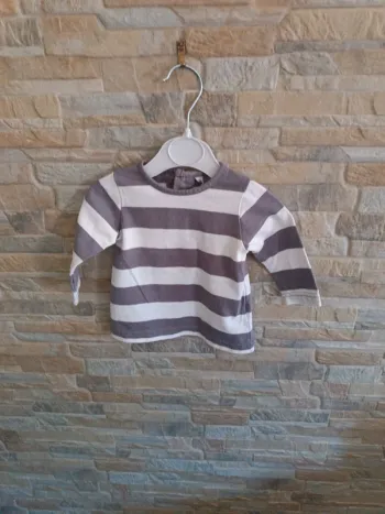 T-shirt rayé gris-blanc 3M